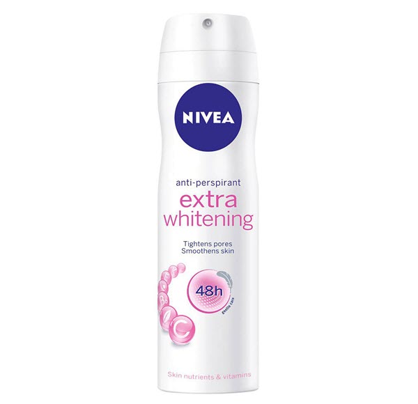 Nhỏ gọn và chắc chắn cùng nhiều ưu điểm về mùi hương nên Nivea Extra Whitening cho nữ luôn có mặt trong top xịt khử mùi tốt nhất