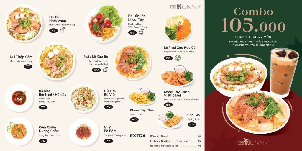 bunny coffee menu/ thực đơn/ giá